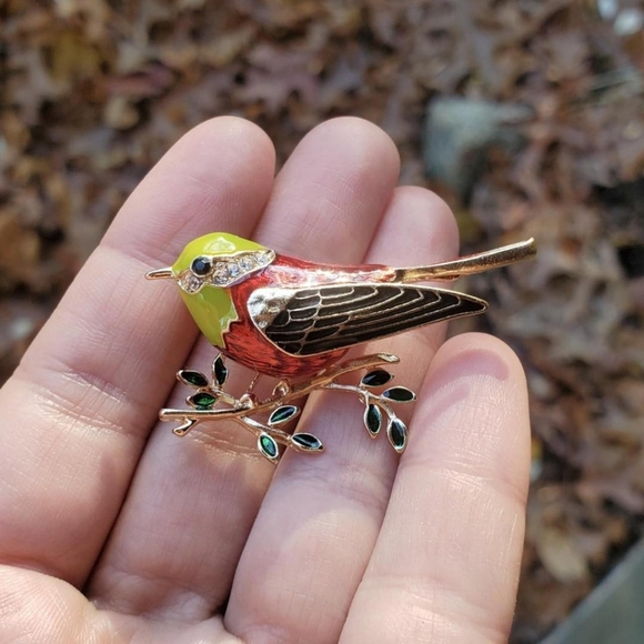 NWOT Bird Rhinestone Pin - Picture 3 of 4